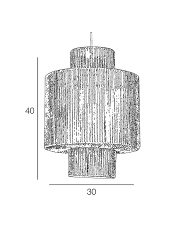 Lámpara de techo 30cm pantalla de cuerdas papel trenzado E27 60W