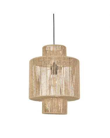 Lámpara de techo 30cm pantalla de cuerdas papel trenzado E27 60W