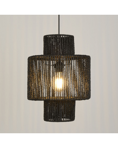 Ceiling lamp 30cm twisted paper rope lampshade E27 60W
