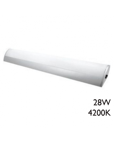 118.8cm fluorescent wall lamp with silver finish switch T5 tube 28W