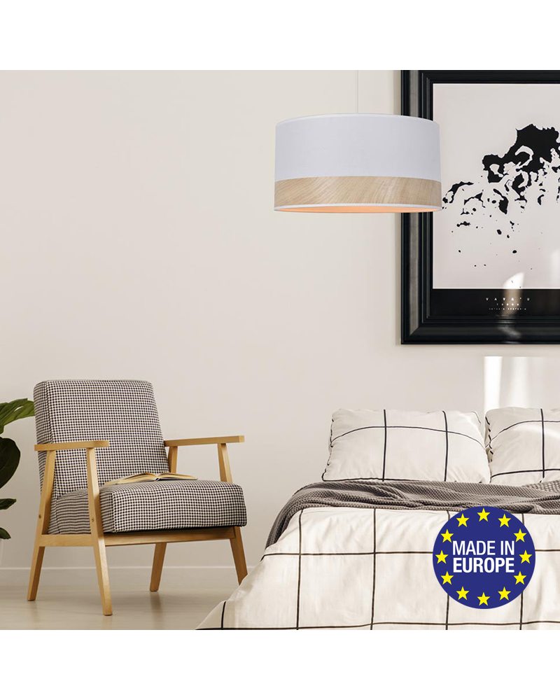 Circular ceiling lamp 38cm cotton lampshade E27 100W