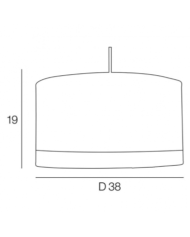 Lámpara de techo circular 38cm pantalla de algodón E27 100W