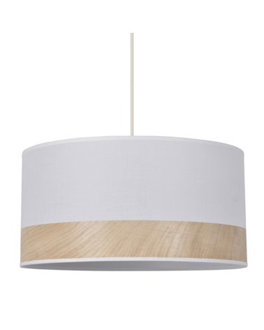 Lámpara de techo circular 38cm pantalla de algodón E27 100W