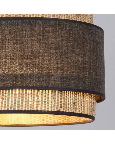 Circular ceiling lamp with a 38cm banana fiber and cotton shade E27 100W