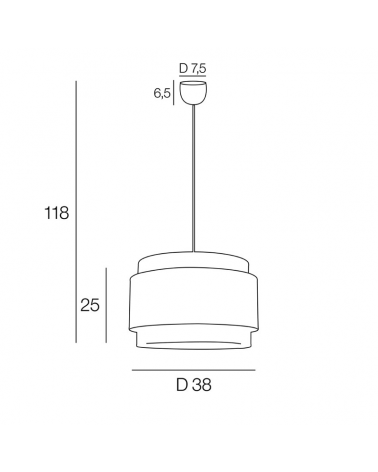 Circular ceiling lamp with a 38cm banana fiber and cotton shade E27 100W