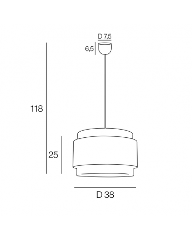 Lámpara de techo circular pantalla 38cm de algodón y ratán E27 100W