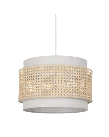 Circular ceiling lamp shade 38cm in cotton and rattan E27 100W