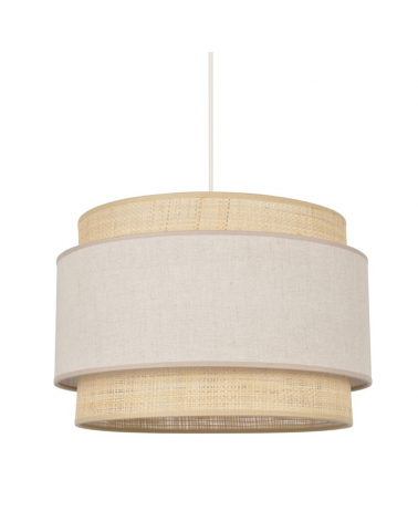 Circular ceiling lamp 38cm cotton and raffia shade E27 100W
