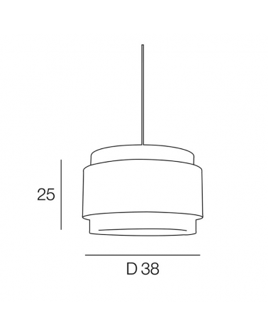 Lámpara de techo circular pantalla 38cm de algodón y rafia E27 100W