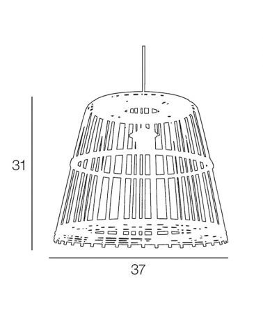Lámpara de techo pantalla 37cm de varillas de bambú E27 60W