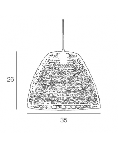 Lámpara de techo pantalla 35cm de cuerda de papel trenzado E27 60W