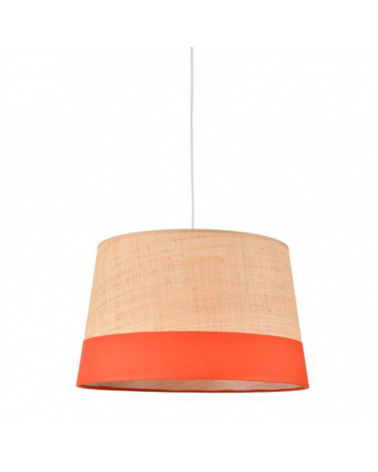 Lámpara de techo pantalla 38cm de rafia y algodón E27 100W