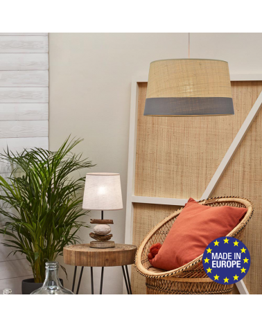 Lámpara de techo pantalla 38cm de rafia y algodón E27 100W
