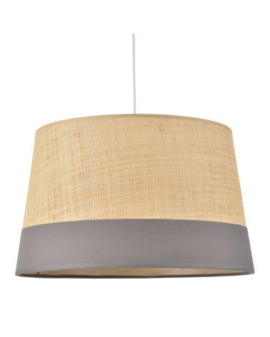 Ceiling lamp with 38cm raffia and cotton shade E27 100W