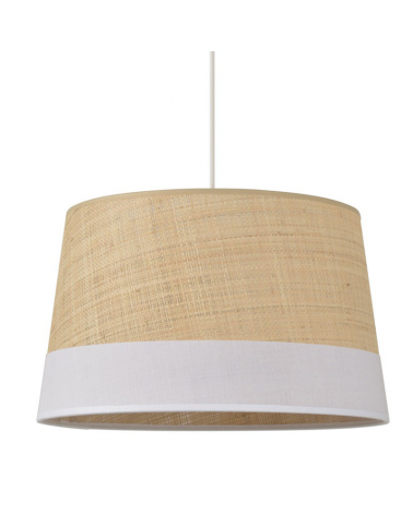Ceiling lamp with 38cm raffia and cotton shade E27 100W