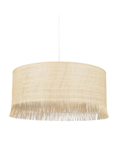 Ceiling lamp shade 38cm in natural raffia with fringes E27 100W
