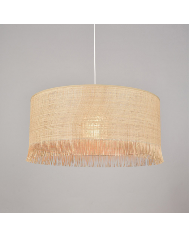 Ceiling lamp shade 38cm in natural raffia with fringes E27 100W