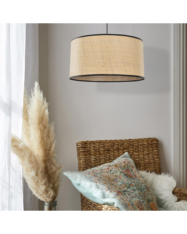 Lámpara de techo pantalla 38cm de rafia natural E27 100W