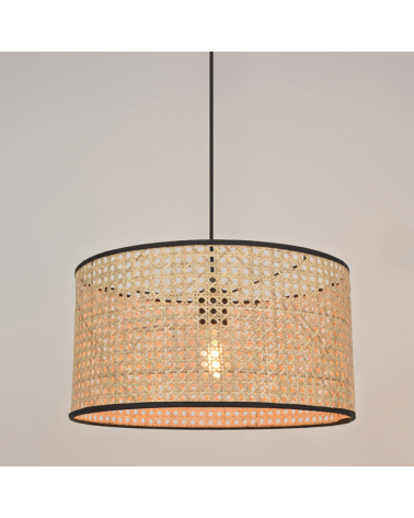 Lámpara de techo pantalla 38cm de ratán natural E27 100W