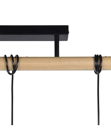 Lámpara de techo 55cm con 3 pantallas de rafia trenzada natural E27 40W