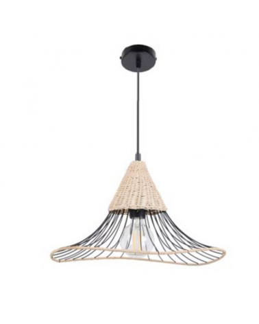 Ceiling lamp 40cm metal rods and rattan E27 60W