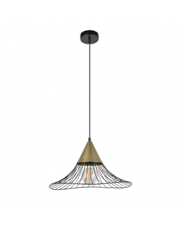 Ceiling lamp 40cm black metal rods E27 60W