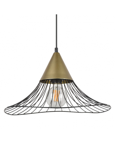 Ceiling lamp 40cm black metal rods E27 60W