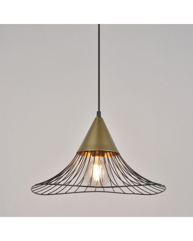 Ceiling lamp 40cm black metal rods E27 60W