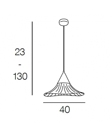 Lámpara de techo 40cm varillas de metal negro E27 60W