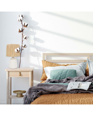 Table lamp 34cm raffia lampshade and ceramic structure E27 60W