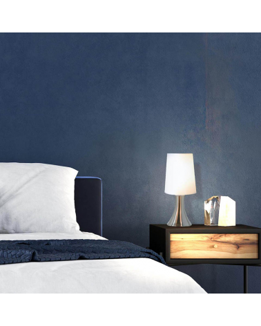 Lámpara de mesa 31cm pantalla algodón y estructura de metal E14 40W Control táctil