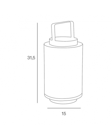 Lámpara de mesa 31,5cm de metal negra troquelado con asa E27 60W