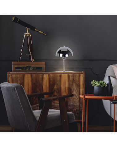 Lámpara de mesa 30cm con forma cúpula de metal E14 15W