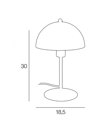 Lámpara de mesa 30cm con forma cúpula de metal E14 15W
