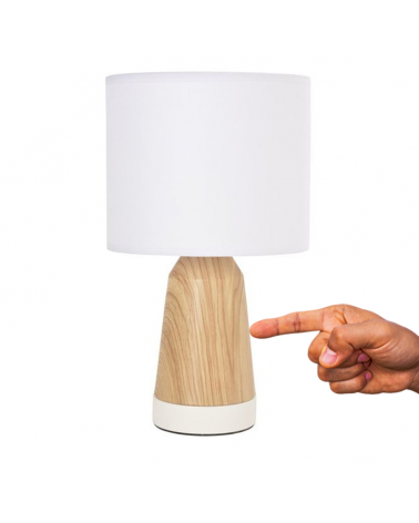 Table lamp 33cm cotton shade and metal structure E14 40W Touch control
