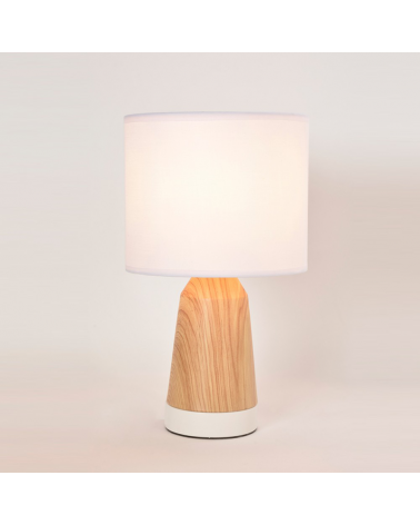 Table lamp 33cm cotton shade and metal structure E14 40W Touch control