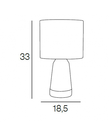 Lámpara de mesa 33cm pantalla algodón y estructura de metal E14 40W Control táctil