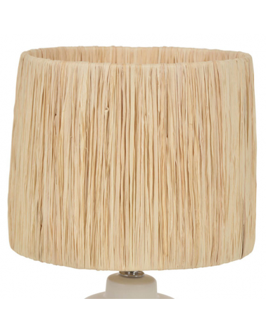 Table lamp 34cm raffia lampshade and ceramic structure E27 60W