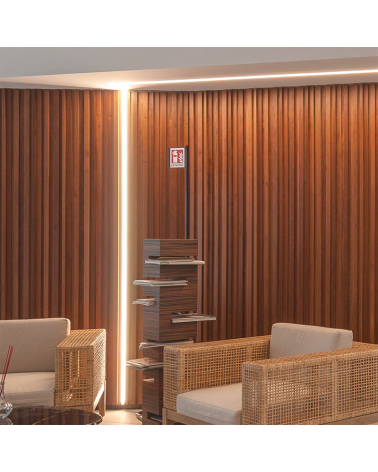 LED recessed aluminum profile 54W 5000K 169cms 3,5x5cm opal diffuser customizable black on/off