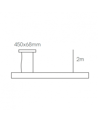 Ceiling lamp white aluminum finish 36W LED 113cms 3.5x3.55cm opal diffuser customizable on/off