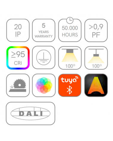 Ceiling lamp white aluminum finish 36W LED 113cms 3.5x3.55cm opal diffuser customizable on/off