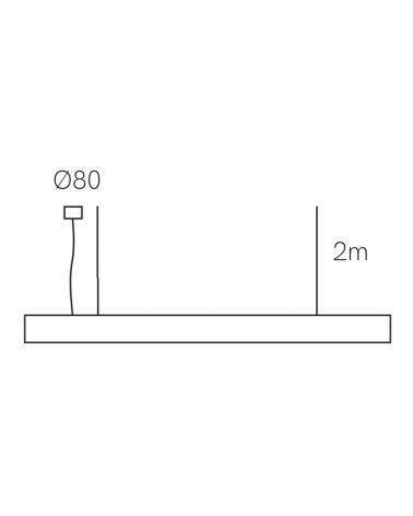 Lámpara de techo acabado blanco aluminio 40W LED 113cms 7,5x3,9cm difusor opal personalizable con mando regulador incluido