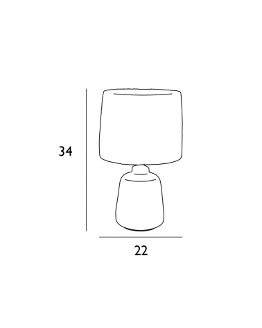 Table lamp 34cm raffia lampshade and ceramic structure E27 60W