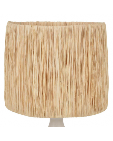 Table lamp 55cm raffia lampshade and ceramic structure E27 60W