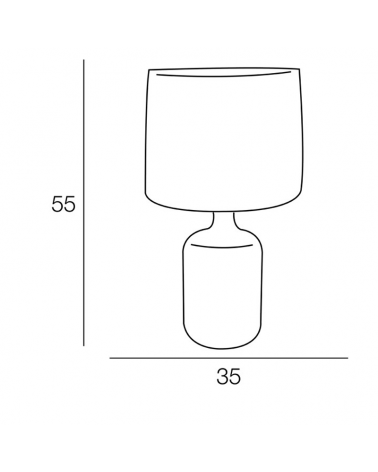 Table lamp 55cm raffia lampshade and ceramic structure E27 60W