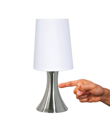Table lamp 31cm cotton shade and metal structure E14 40W Touch control