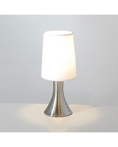 Table lamp 31cm cotton shade and metal structure E14 40W Touch control