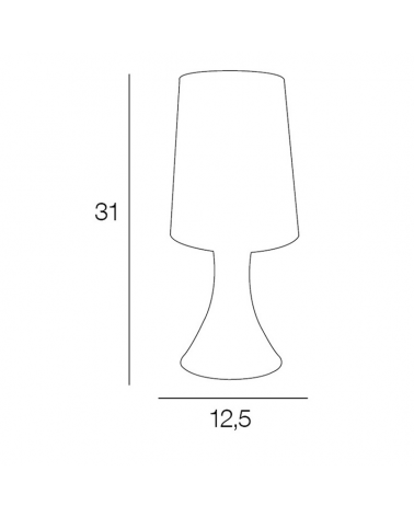 Lámpara de mesa 31cm pantalla algodón y estructura de metal E14 40W Control táctil