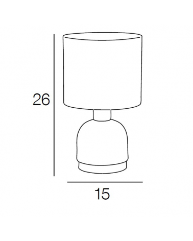 Lámpara de mesa 26cm pantalla algodón y estructura de metal E14 40W