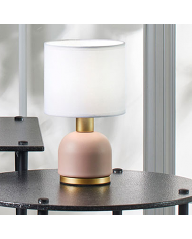 Table lamp 26cm cotton lampshade and metal structure E14 40W